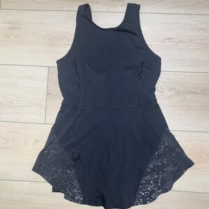 Black Athletic Dress with Patterned Detail